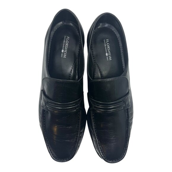 Florsheim Jareth Black Slip On Moc Dress Leather Shoes Mens Size 10eee 12073 EUC